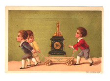 Antique Clock Victorian Trade Card Le Boutillier & Co. NY NY 3 Union Square picture