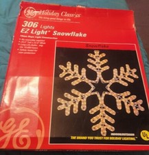 NOS Vintage GE 306 EZ Light Large Outdoor Snowflake 25.5