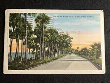 1931 INDIAN RIVER TRAIL POSTCARD SARASOTA FLORIDA FLA to NEW YORK CITY NY picture