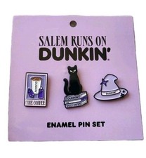 NEW Salem MA Runs On Dunkin Enamel Pin Set 3 Pins Collectible 2025 Very HTF RARE picture