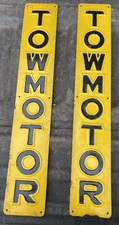Vintage 1940S-50S Industrial Vertical Towmotor Signs  3X 17.5  Lot Of 2 picture