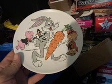 Vintage Bugs Bunny Melamine Child’s Plate Warner Bros. Daffy Duck Elmer Fudd 9” picture