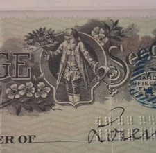 SLING'S 🪙 Vintage Greene NY Bank Check Page Seed Company Kool 🎨 Artwork 😎 picture