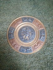 Vintage Solid Brass Plate India Commemorative Bangalore April 1979 Hindu God Htf picture
