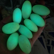 5pcs Glow In The Dark Tibetan Wealth God Ancient Luminous Stone Egg Old Dzi Bead picture