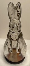 Antique 1920s Victory Glass Figural Rabbit Egg Bunny Candy Container Easter Avor picture