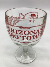 Vintage Rawhide Arizona’s 1880 Town Beer Thumbprint Pedestal Souvenir Glass picture