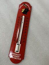 12in Indian Motorcycle Porcelain Thermometer SIGN Gas Gasoline Oil Gasoline picture