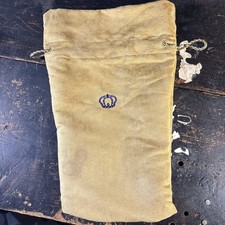 Crown Royal Reserve Bag Tan Suede Embroidered Logo Gold Drawstring picture