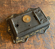 Rare Antique J.L & Co Secure Lever Rim Lock. By Royal Letters Patent No.3404 picture