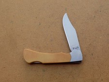 Vintage Rigid USA Yellow Micarta Handle Lockback Knife picture