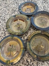 Five Vintage Pottery Antigua Guatemala Ashtrays For Guest House Latin Restaurant picture