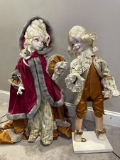 Vtg Creepy Animatronic Doll Set Electric Victorian Man & Woman Props picture