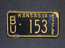 1968 Kansas MOTORCYCLE License Plate picture