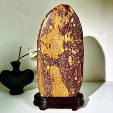17.42LB Natural gold jade crystal mineral polishing decoration picture