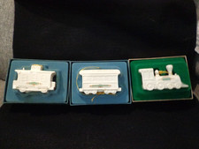 1988 LENOX YULETIDE EXPRESS 3 TRAIN SET ORNAMENT picture