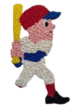 RARE Vintage *Flawed Baseball Player Melted Plastic Popcorn Decoration 22
