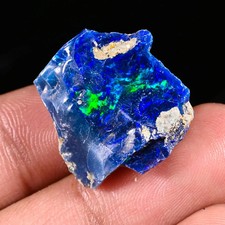 16.55ct Natural Ethiopian Blue Opal Multi Fire Loose Rough 25X24X9mm picture
