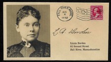 Lizzie Borden collector's envelope w original period stamp 125 years old OP1370 picture