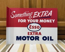 Esso Flange Sign Tiger Gas Oil Garage Double Sided Vintage Style Wall Decor picture