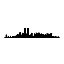New York City Skyline NY Decal Sticker Black Die Cut Vinyl picture