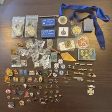 VTG Masonic Shriners Estate Lot Trowel Hiram Award Pins Cufflinks Bolo Medallion picture