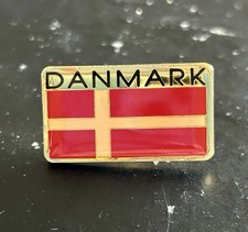 Vtg “Danmark” Flag Enamel Pin Dannebrog Red White Cross Danish Badge OFFICIAL picture