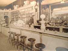 Photograph of Soda Fountain Drugstore Interior c1905 - Advertising picture