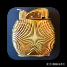 Vintage 1940-50s Evans Oval Spitfire Art Deco Sunburst/Starburst Lighter-Working picture