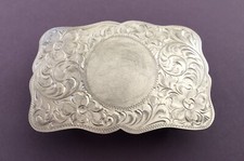 Rare Vintage Silver Horse Woodland CA Sterling Silver Monogram Plate Belt Buckle picture