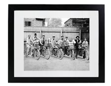 1914 Mailmen on Harley Davidson Motorcycles Retro Framed & Matted Picture Photo picture