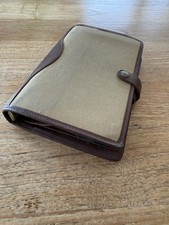 Vintage Filofax Organizer Canvas Leather Trim British Style Discontinued picture