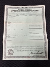 Genuine Original 1967 Ford Galaxie 500 2 Door Hardtop NC Car Title 7N55H picture