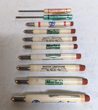 Lot Of 8 VTG Bullet Pencils extenders Livestock Advertising + 2 VTG Screwdriver  picture