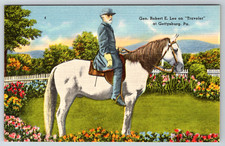 c1940s Gen. Robert E. Lee Traveler Gettysburg PA Postcard Linen picture