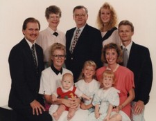 Family Portrait Large Group Studio Elegant Outfits 1990s Men Women Kids picture