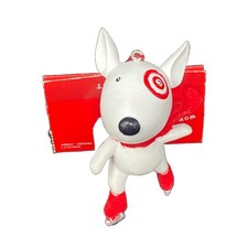 2018 Target Bullseye Skating Christmas Ornament New With Tags Rare picture