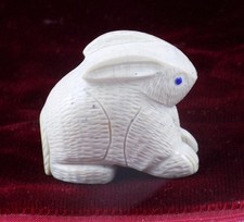 ZMT SALE -30% Zuni Rabbit Fetish by Vivella Cheama - White Fishrock picture