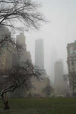 Mysterious New York Fog Cityscape Skyscrapers Urban digital healing art download picture