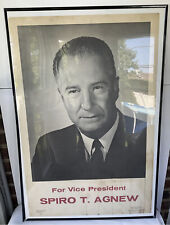 Vintage 1968 Original Spiro Agnew for Vice President Poster RNC Campaign Nixon picture