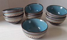 (7) Gibson Elite Design Cafe Versailles Turquoise Blue Dessert Sauce Fruit Bowl picture