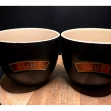 Baileys Irish Cream Sipping Cups Black Yours & Mine Vintage Barware picture
