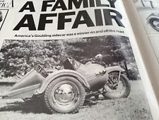AMERICAN GOULDING SIDECAR MOTORCYCLE MAGAZINE ARTICLE picture