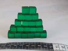 Lot Of 20 Vintage Transparent, 12 mm, Green Bakelite Cubes picture
