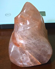 Polished Fire Quartz Flame, 5.06 x 3.24 x 2.39 in and 1lb 14.5oz. picture