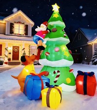 7FT Inflatable Christmas Tree With Santa,Dog,Presents & Built-In LED’S picture