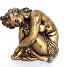 Vintage Gold Woman Figural Statue Universal Statuary Corp. Chicago Mid Century picture