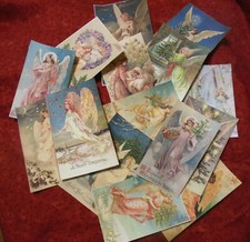 Set of 16 LARGE Victorian/Vintage Christmas ANGEL antique vintage holiday images picture