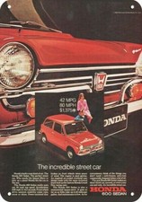 1970 HONDA 600 SEDAN - The Incredible Street Car - DECORATIVE REPLICA METAL SIGN picture