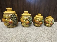 Set Of 4 Vintage Large Fruit Bowl Shaped Canister Set-Jamar Malloy 1967 picture